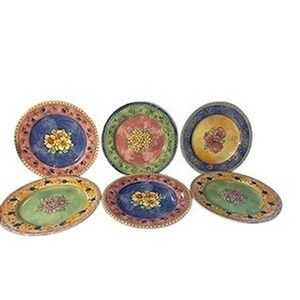 Sango Watercolors Apricot Jam Salad Dessert Plates Sue Zipkin Floral